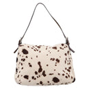 FENDI Mamma Baguette Shoulder Bag Harako leather White Silver Auth yk20827SAM-3