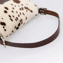 FENDI Mamma Baguette Shoulder Bag Harako leather White Silver Auth yk20827SAM-7