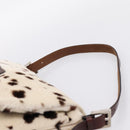 FENDI Mamma Baguette Shoulder Bag Harako leather White Silver Auth yk20827SAM-8