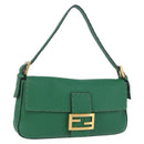 FENDI Selleria Mamma Baguette Bag Leather Green Gold 8BR101 Auth yk20828SAM-1