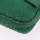 FENDI Selleria Mamma Baguette Bag Leather Green Gold 8BR101 Auth yk20828SAM-16
