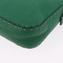 FENDI Selleria Mamma Baguette Bag Leather Green Gold 8BR101 Auth yk20828SAM-18