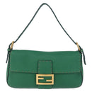 FENDI Selleria Mamma Baguette Bag Leather Green Gold 8BR101 Auth yk20828SAM-13