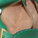 FENDI Selleria Mamma Baguette Bag Leather Green Gold 8BR101 Auth yk20828SAM-25