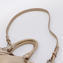 Miu Miu Hand Bag Leather 2way Beige Silver Auth yk20829M-14