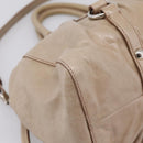 Miu Miu Hand Bag Leather 2way Beige Silver Auth yk20829M-16