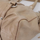 Miu Miu Hand Bag Leather 2way Beige Silver Auth yk20829M-17
