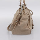 Miu Miu Hand Bag Leather 2way Beige Silver Auth yk20829M-4