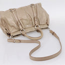 Miu Miu Hand Bag Leather 2way Beige Silver Auth yk20829M-9