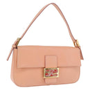 FENDI Mamma Baguette Shoulder Bag Leather Pink Gold Tone Auth yk20830SAM-1