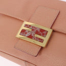FENDI Mamma Baguette Shoulder Bag Leather Pink Gold Tone Auth yk20830SAM-20