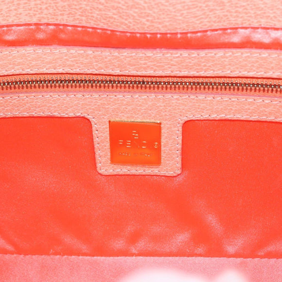 FENDI Mamma Baguette Shoulder Bag Leather Pink Gold Tone Auth yk20830SAM