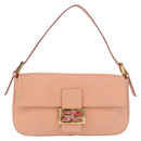 FENDI Mamma Baguette Shoulder Bag Leather Pink Gold Tone Auth yk20830SAM-13