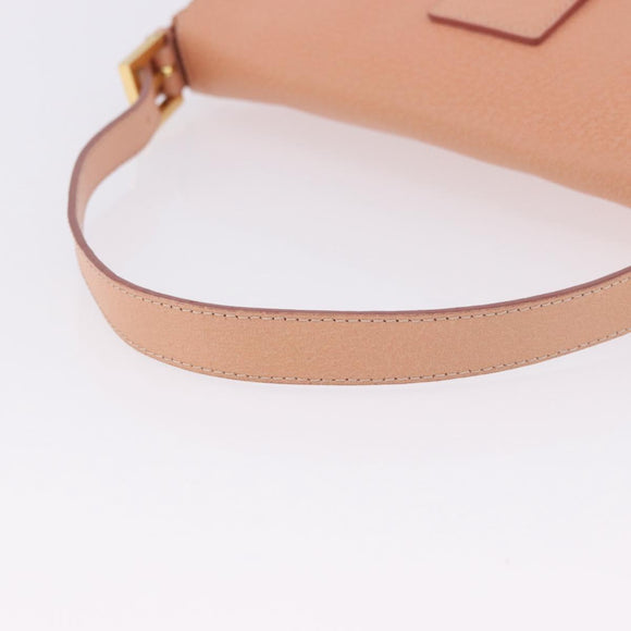 FENDI Mamma Baguette Shoulder Bag Leather Pink Gold Tone Auth yk20830SAM