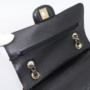 CHANEL Matelasse 23 Double Flap Chain Bag Caviar Skin Black Gold Auth yk20831SM-19