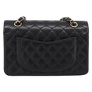 CHANEL Matelasse 23 Double Flap Chain Bag Caviar Skin Black Gold Auth yk20831SM-2