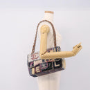 CHANEL Patchwork Jumbo Flap 30 Chain Shoulder Bag Tweed Silver CC Auth yk20832SM-23