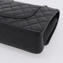 CHANEL Double Flap Chain Matelasse 23 Bag Caviar Skin Black Auth yk20833SM-16