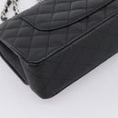 CHANEL Double Flap Chain Matelasse 23 Bag Caviar Skin Black Auth yk20833SM-17