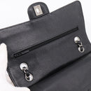 CHANEL Double Flap Chain Matelasse 23 Bag Caviar Skin Black Auth yk20833SM-19