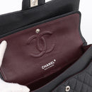 CHANEL Double Flap Chain Matelasse 23 Bag Caviar Skin Black Auth yk20833SM-20
