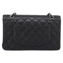 CHANEL Double Flap Chain Matelasse 23 Bag Caviar Skin Black Auth yk20833SM-2