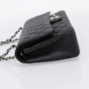 CHANEL Double Flap Chain Matelasse 23 Bag Caviar Skin Black Auth yk20833SM-3