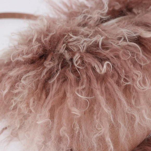 FENDI Selleria Mini Mamma Baguette Bag Wool Pink Silver 8BR185 Auth yk20834SAM
