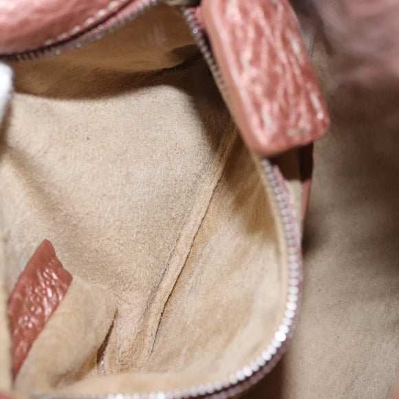 FENDI Selleria Mini Mamma Baguette Bag Wool Pink Silver 8BR185 Auth yk20834SAM