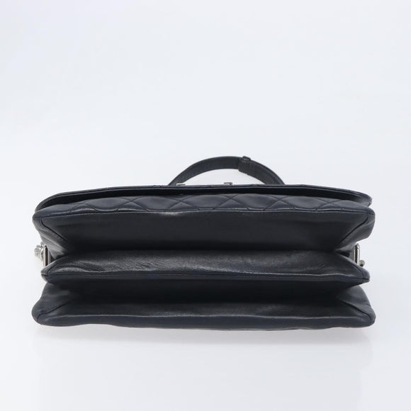 CHANEL Matelasse Chain Shoulder Bag Lamb Skin Black Silver CC Auth yk20835V