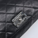CHANEL Matelasse Chain Shoulder Bag Lamb Skin Black Silver CC Auth yk20835V-16