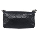CHANEL Matelasse Chain Shoulder Bag Lamb Skin Black Silver CC Auth yk20835V-3
