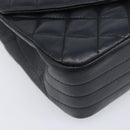 CHANEL Chain Matelasse Shoulder Bag Lamb Skin Black Gold CC Auth yk20836SAM-16