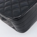 CHANEL Chain Matelasse Shoulder Bag Lamb Skin Black Gold CC Auth yk20836SAM-18