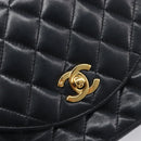 CHANEL Chain Matelasse Shoulder Bag Lamb Skin Black Gold CC Auth yk20836SAM-19