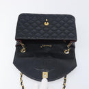 CHANEL Chain Matelasse Shoulder Bag Lamb Skin Black Gold CC Auth yk20836SAM-20
