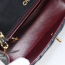 CHANEL Chain Matelasse Shoulder Bag Lamb Skin Black Gold CC Auth yk20836SAM-10