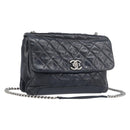 CHANEL Matelasse Chain Shoulder Bag Leather Black Silver CC Auth yk20837V-1