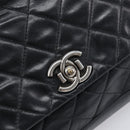 CHANEL Matelasse Chain Shoulder Bag Leather Black Silver CC Auth yk20837V-15
