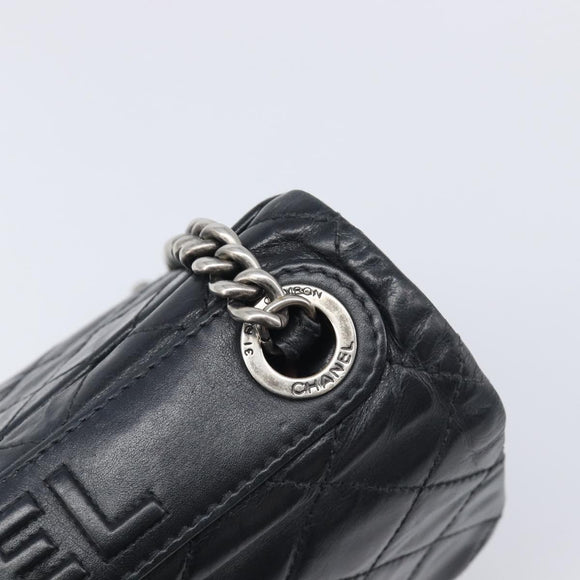 CHANEL Matelasse Chain Shoulder Bag Leather Black Silver CC Auth yk20837V