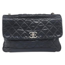 CHANEL Matelasse Chain Shoulder Bag Leather Black Silver CC Auth yk20837V-2