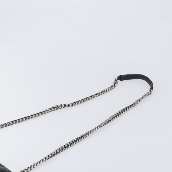 CHANEL Matelasse Chain Shoulder Bag Leather Black Silver CC Auth yk20837V