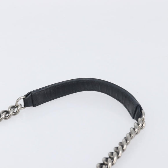 CHANEL Matelasse Chain Shoulder Bag Leather Black Silver CC Auth yk20837V