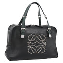 LOEWE Hand Bag Leather Green Silver Auth yk20838V-1