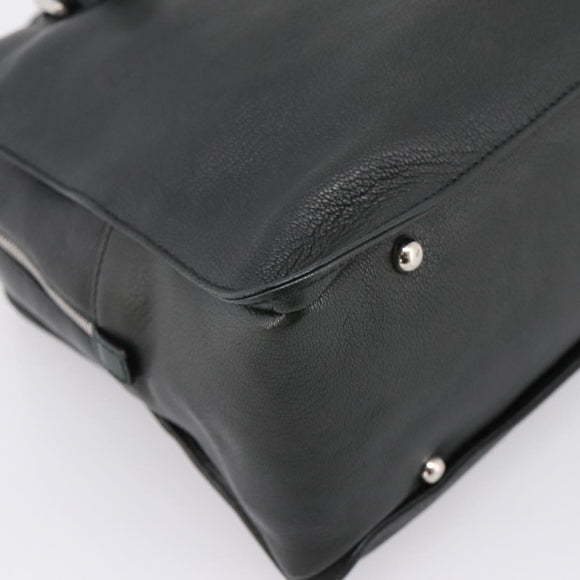 LOEWE Hand Bag Leather Green Silver Auth yk20838V