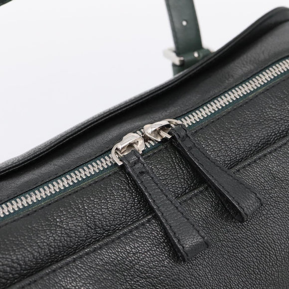 LOEWE Hand Bag Leather Green Silver Auth yk20838V