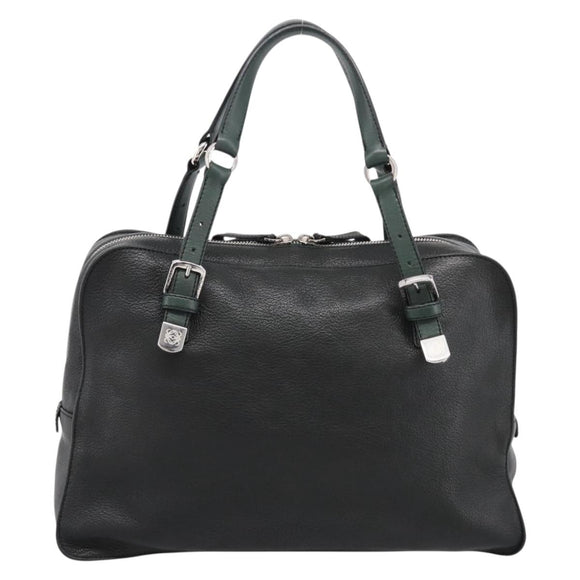 LOEWE Hand Bag Leather Green Silver Auth yk20838V