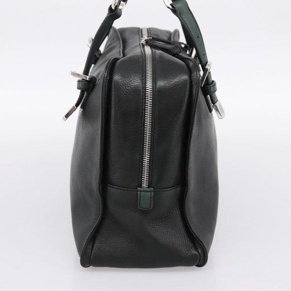 LOEWE Hand Bag Leather Green Silver Auth yk20838V