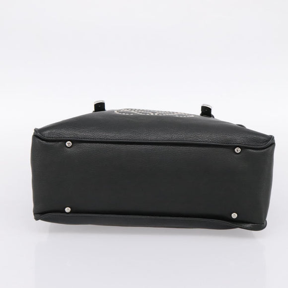 LOEWE Hand Bag Leather Green Silver Auth yk20838V
