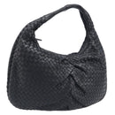 BOTTEGA VENETA INTRECCIATO Hobo Bag Leather Black 115653 Auth yk20840SAV-1